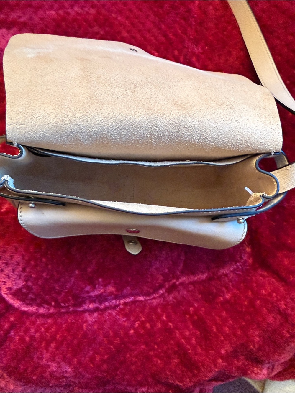 Polo by Ralph Lauren Cream Crossbody Saddle Bag with Tassel - Picture 4 of 5